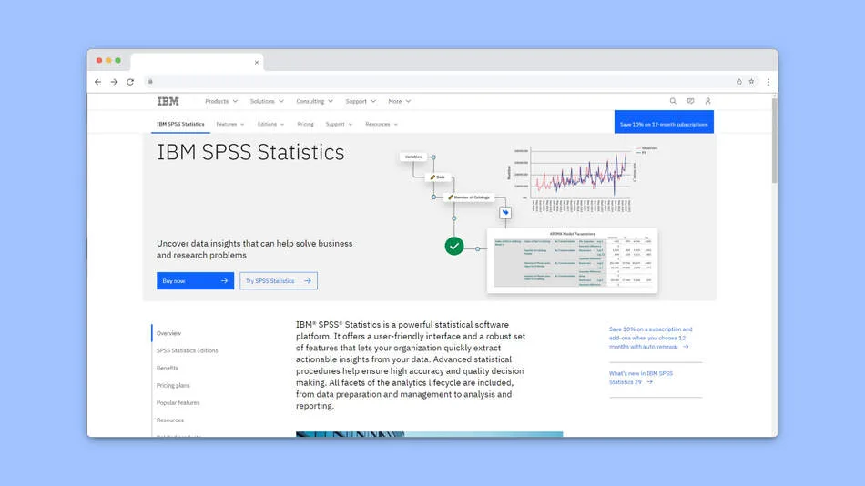 IBM SPSS Statistics is one of the top Predictive Analytics Tools