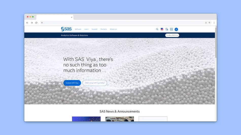 SAS Advanced Analytics Website Screenshot